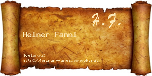 Heiner Fanni névjegykártya